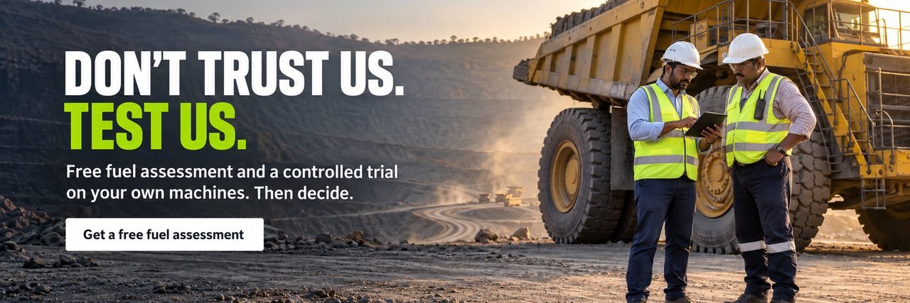 Engineers on site: free fuel assessment and a controlled trial on your own machines